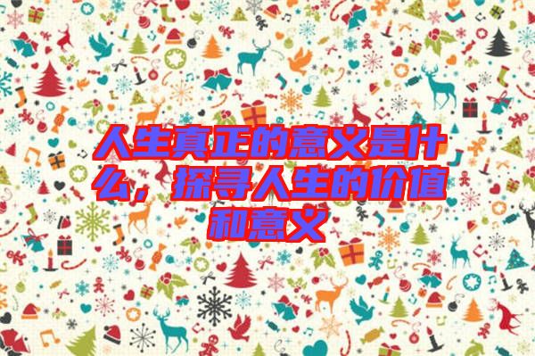 人生真正的意義是什么,探尋人生的價(jià)值和意義