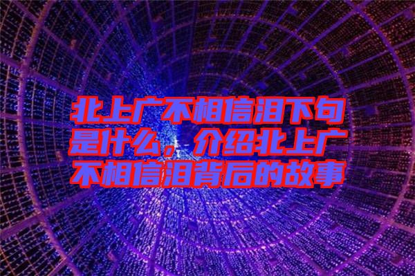 北上廣不相信淚下句是什么，介紹北上廣不相信淚背后的故事