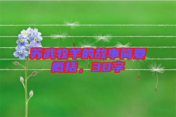 蘇武牧羊的故事簡要概括,30字