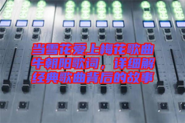 當雪花愛上梅花歌曲牛朝陽歌詞，詳細解經典歌曲背后的故事
