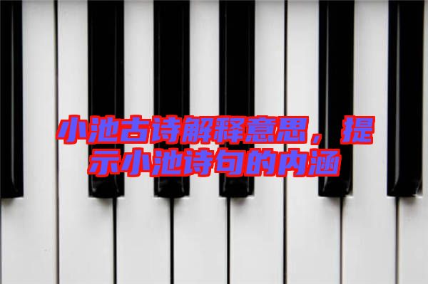 小池古詩解釋意思,提示小池詩句的內(nèi)涵