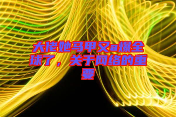 大佬她馬甲又a爆全球了，關于網絡的重要