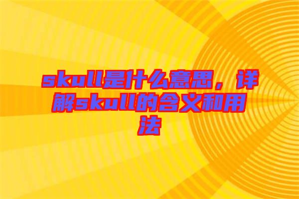 skull是什么意思,詳解skull的含義和用法