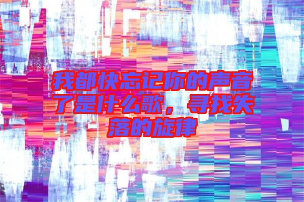 我都快忘記你的聲音了是什么歌,尋找失落的旋律