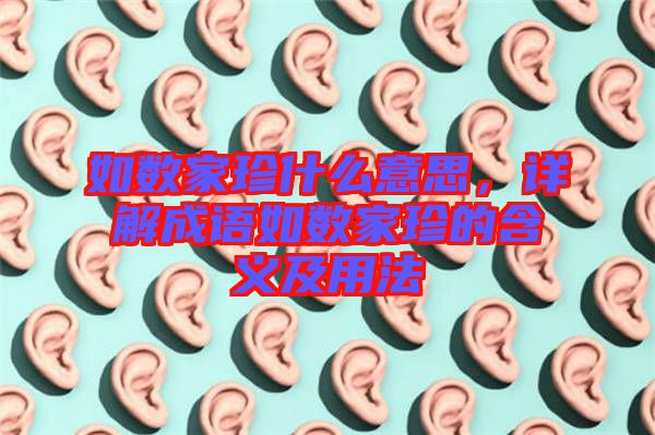 如數家珍什么意思，詳解成語如數家珍的含義及用法