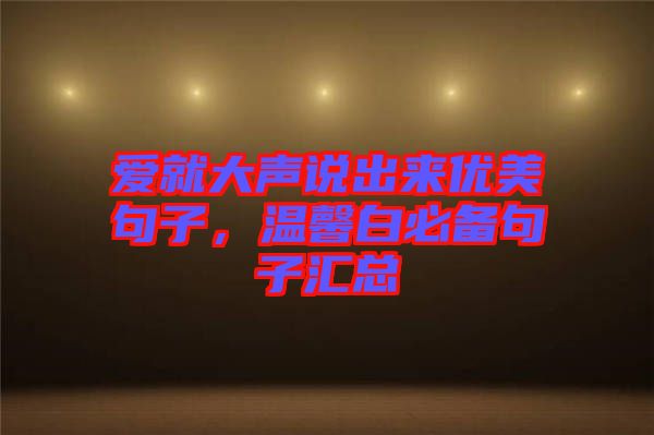 愛就大聲說出來優(yōu)美句子，溫馨白必備句子匯總