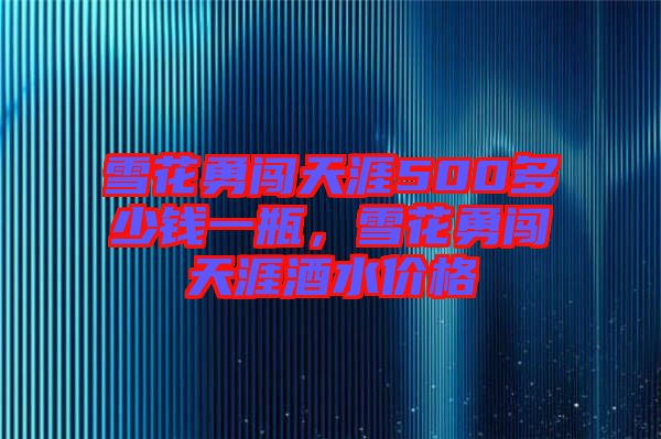 雪花勇闖天涯500多少錢一瓶,雪花勇闖天涯酒水價格