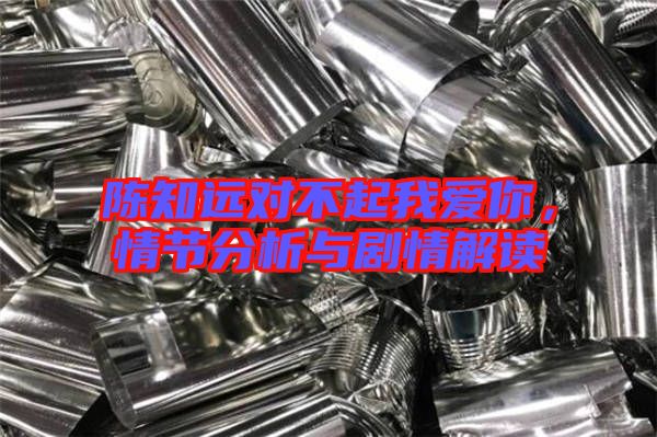 陳知遠對不起我愛你,情節分析與劇情解讀