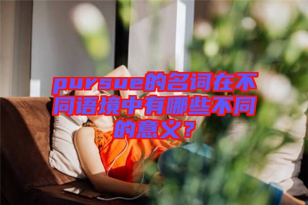 pursue的名詞在不同語境中有哪些不同的意義?
