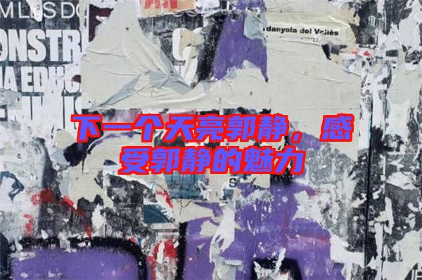 下一個天亮郭靜，感受郭靜的魅力