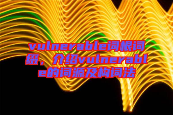 vulnerable詞根詞綴,介紹vulnerable的詞源及構(gòu)詞法