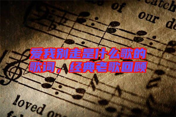 愛我別走是什么歌的歌詞,經典老歌回顧