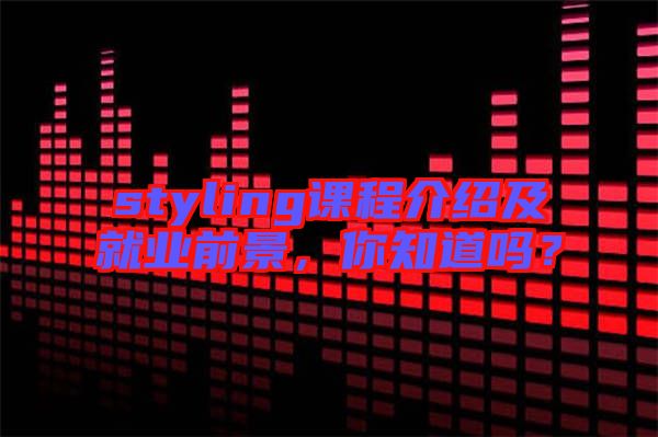 styling課程介紹及就業前景,你知道嗎?