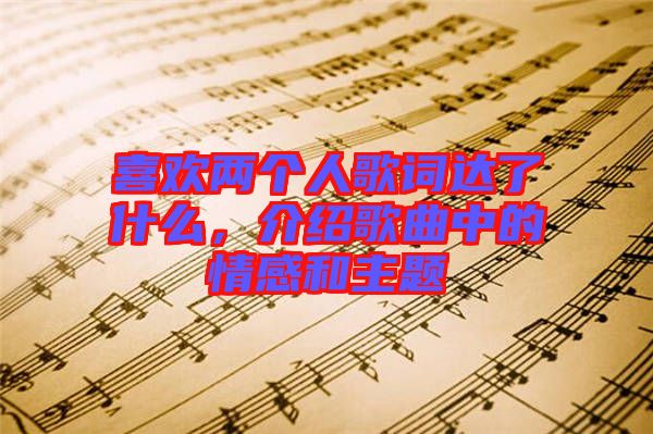 喜歡兩個(gè)人歌詞達(dá)了什么,介紹歌曲中的情感和主題