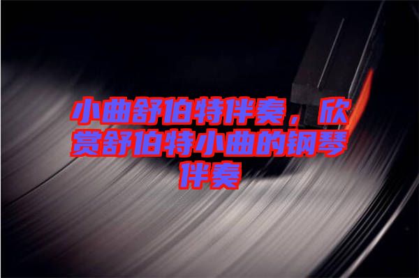 小曲舒伯特伴奏,欣賞舒伯特小曲的鋼琴伴奏