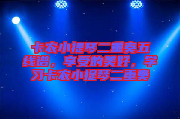 卡農小提琴二重奏五線譜，享受的美好，學習卡農小提琴二重奏