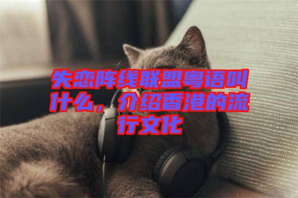 失戀陣線聯盟粵語叫什么,介紹香港的流行文化