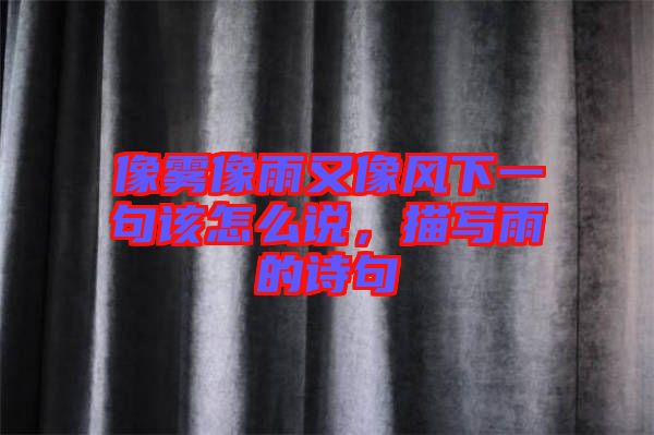 像霧像雨又像風(fēng)下一句該怎么說,描寫雨的詩句