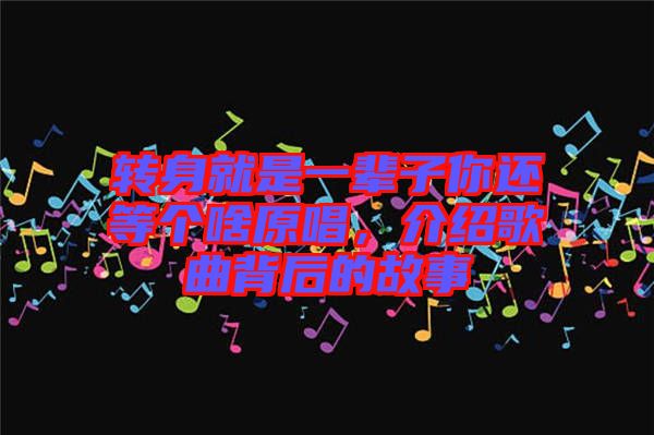 轉(zhuǎn)身就是一輩子你還等個(gè)啥原唱,介紹歌曲背后的故事