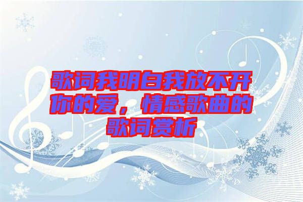 歌詞我明白我放不開你的愛,情感歌曲的歌詞賞析