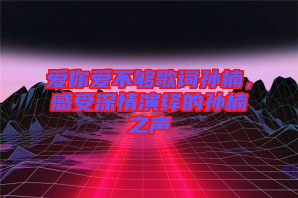 愛你愛不夠歌詞孫楠，感受深情演繹的孫楠之聲