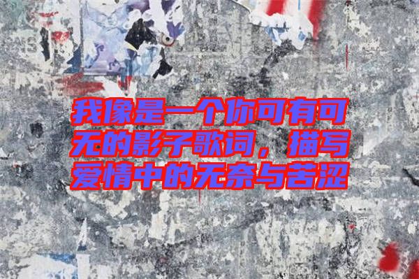 我像是一個你可有可無的影子歌詞，描寫愛情中的無奈與苦澀