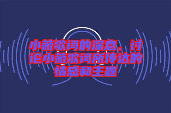小薇歌詞的深意,討論小薇歌詞所傳達的情感和主題