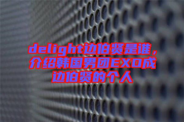 delight邊伯賢是誰,介紹韓國男團(tuán)EXO成邊伯賢的個(gè)人