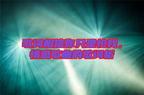 歌詞相信你只是怕我，情感歌曲的歌詞析