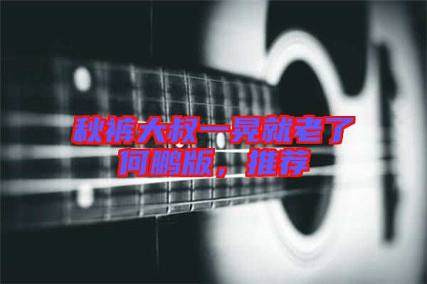 秋褲大叔一晃就老了何鵬版，推薦