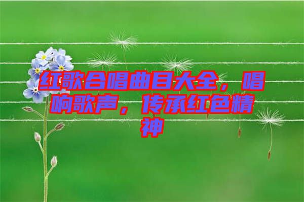 紅歌合唱曲目大全，唱響歌聲，傳承紅色精神