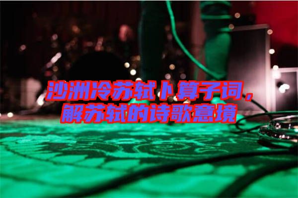 沙洲冷蘇軾卜算子詞,解蘇軾的詩歌意境