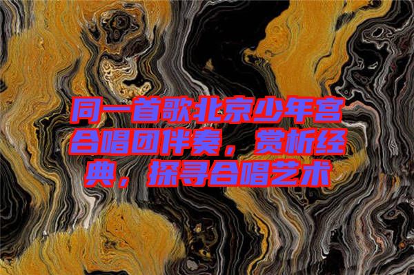 同一首歌北京少年宮合唱團伴奏，賞析經典，探尋合唱藝術