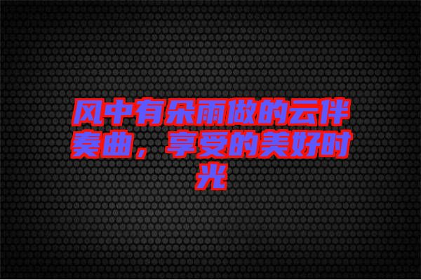 風中有朵雨做的云伴奏曲,享受的美好時光