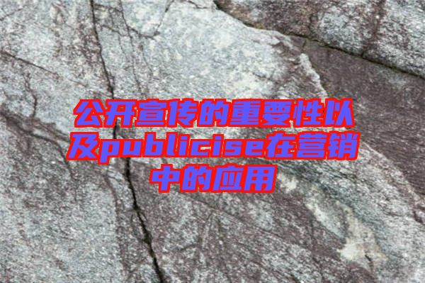公開宣傳的重要性以及publicise在營銷中的應用