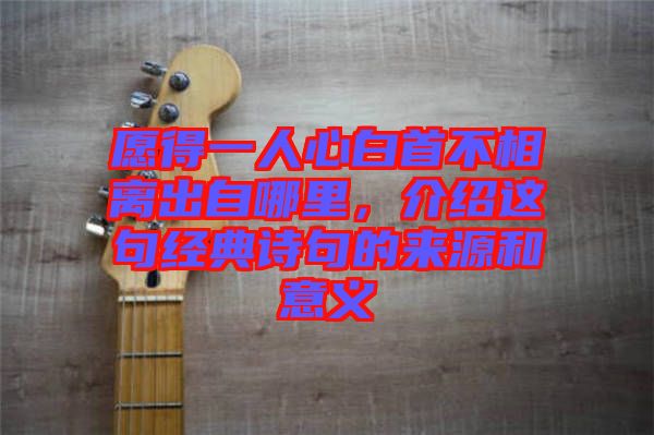 愿得一人心白首不相離出自哪里,介紹這句經(jīng)典詩句的來源和意義