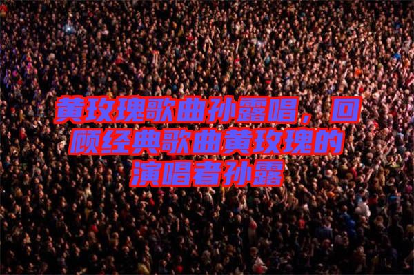 黃玫瑰歌曲孫露唱,回顧經典歌曲黃玫瑰的演唱者孫露