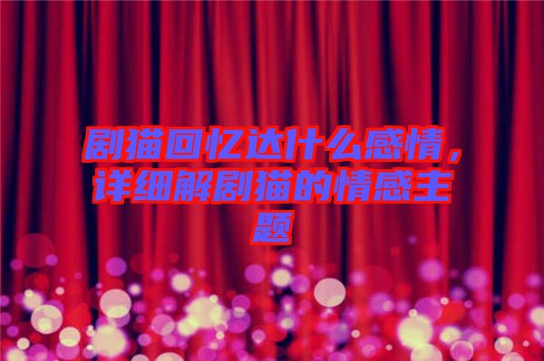劇貓回憶達(dá)什么感情,詳細(xì)解劇貓的情感主題