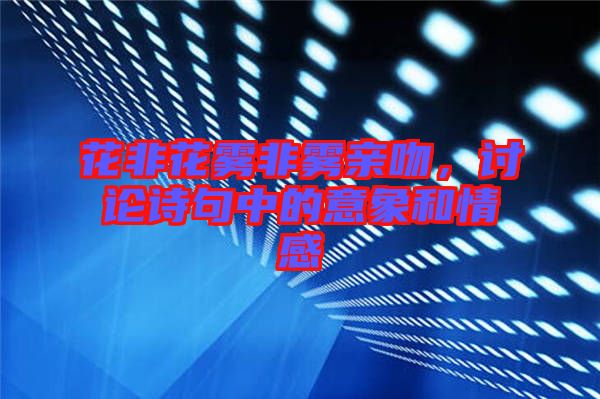 花非花霧非霧親吻,討論詩句中的意象和情感