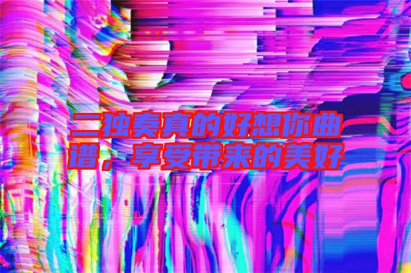 二獨奏真的好想你曲譜,享受帶來的美好