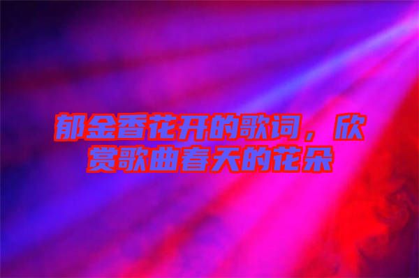 郁金香花開的歌詞,欣賞歌曲春天的花朵