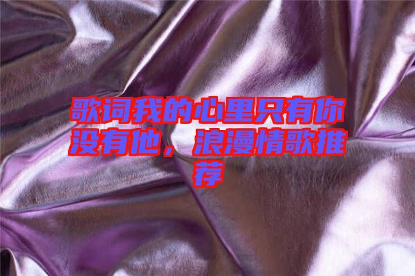 歌詞我的心里只有你沒有他,浪漫情歌推薦