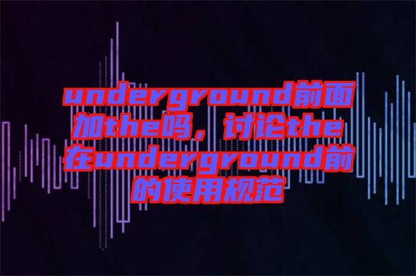 underground前面加the嗎,討論the在underground前的使用規范