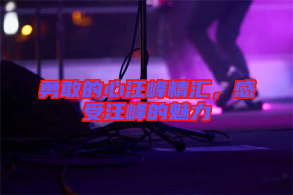 勇敢的心汪峰精匯,感受汪峰的魅力