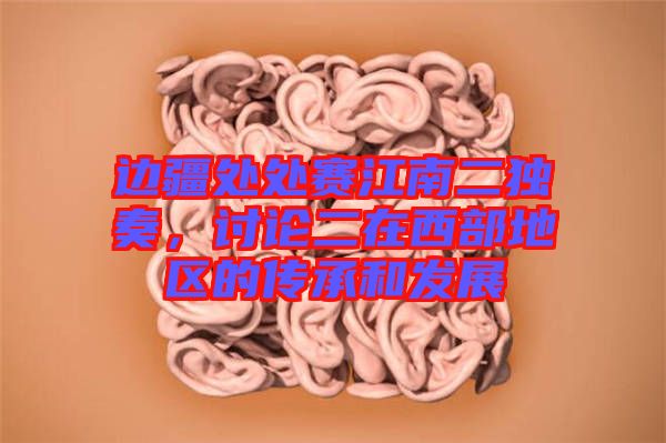 邊疆處處賽江南二獨(dú)奏,討論二在西部地區(qū)的傳承和發(fā)展