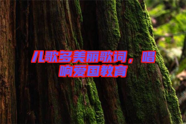 兒歌多美麗歌詞,唱響愛國教育
