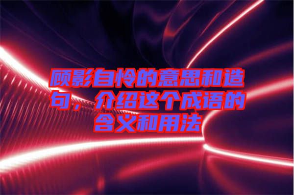 顧影自憐的意思和造句,介紹這個成語的含義和用法