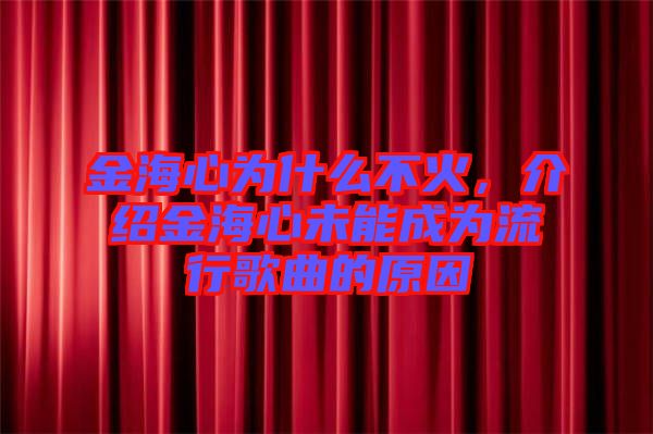 金海心為什么不火,介紹金海心未能成為流行歌曲的原因