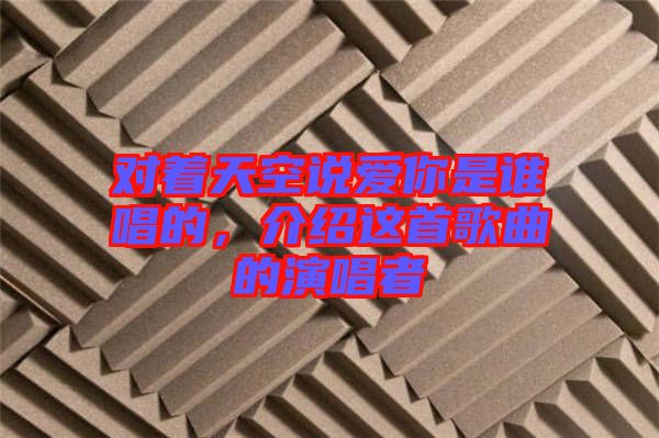 對著天空說愛你是誰唱的,介紹這首歌曲的演唱者