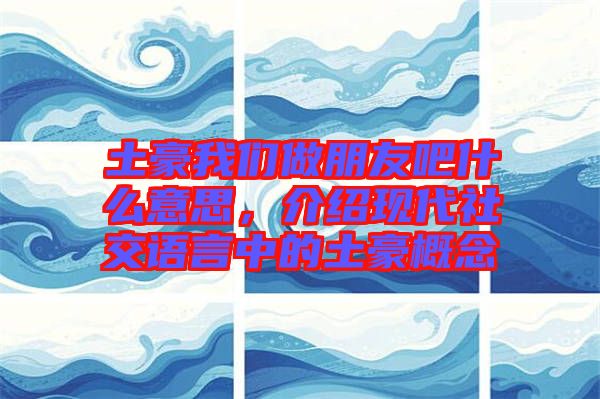 土豪我們做朋友吧什么意思,介紹現(xiàn)代社交語言中的土豪概念